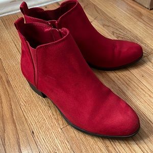 Red booties size 9